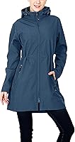 Vista 10 de 33,000ft Chaqueta de Lluvia Impermeable para Mujer de Softshell Largo con Capucha y Forro de Forro Polar, Cortavientos