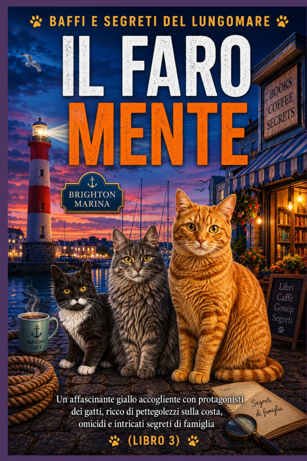 Il faro mente: Un affascinante giallo accogliente con protagonisti dei gatti, ricco di pettegolezzi sulla costa, omicidi e intricati segreti di famiglia (Libro 3) (Baffi e segreti del lungomare)