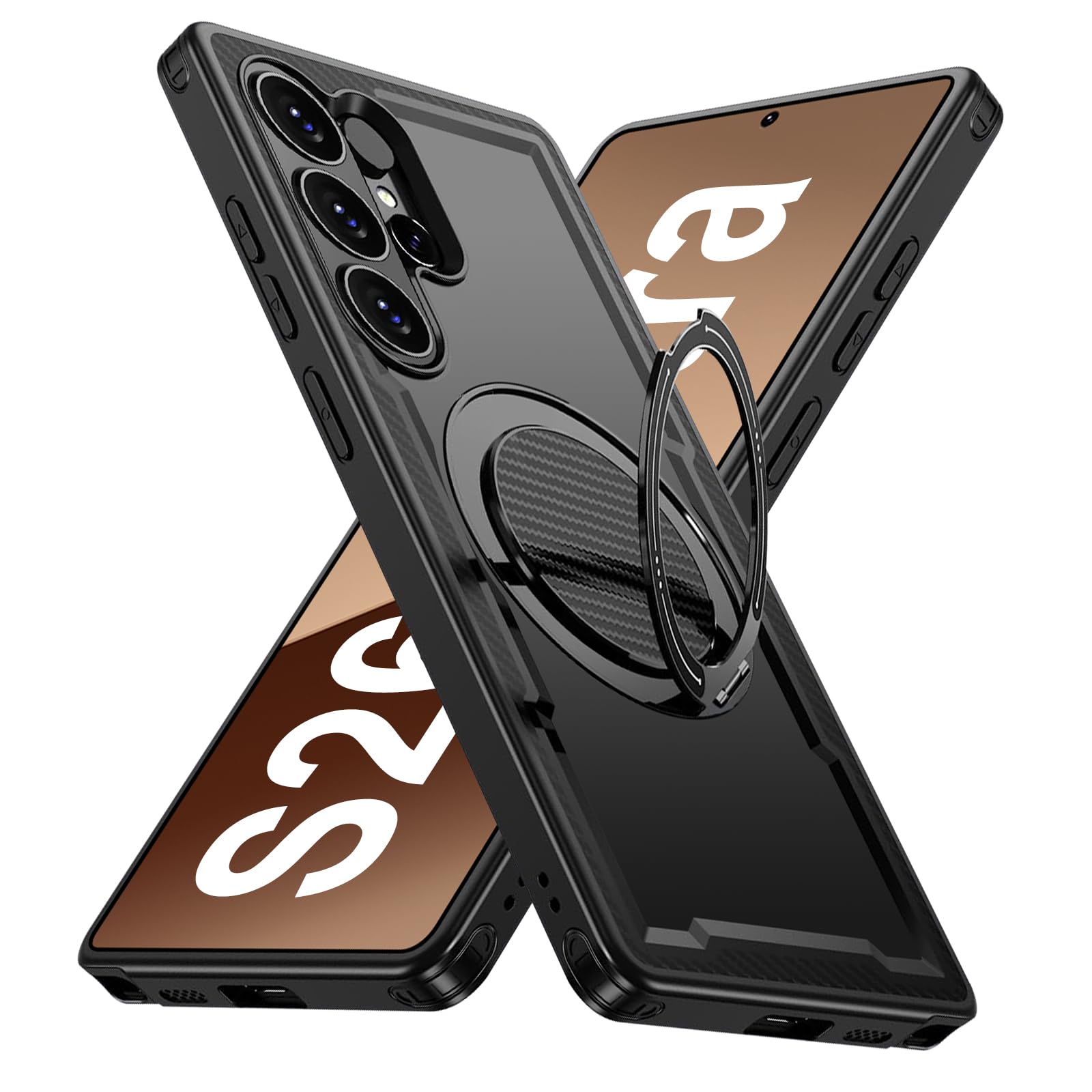 for Samsung Galaxy S26 Ultra Case Compatible with Mag-Safe, 360 Rotating Ring Holder, Magnetic Case, Military Grade Shockproof Kickstand Phone Case, with Ring Stand, Rugged PC & TPU Material (Black)
