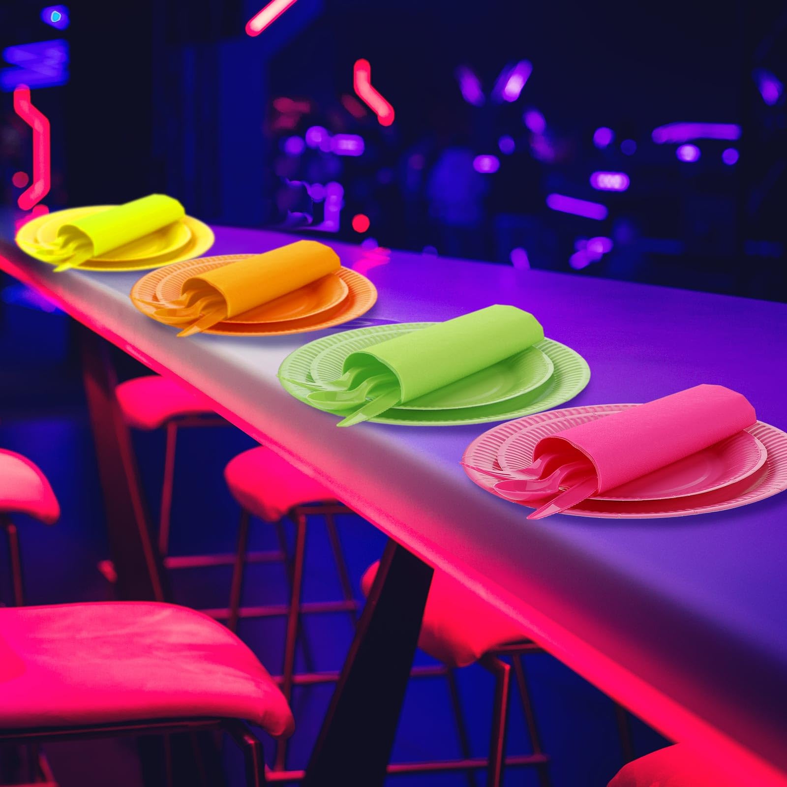Neon Party Cups And Plates