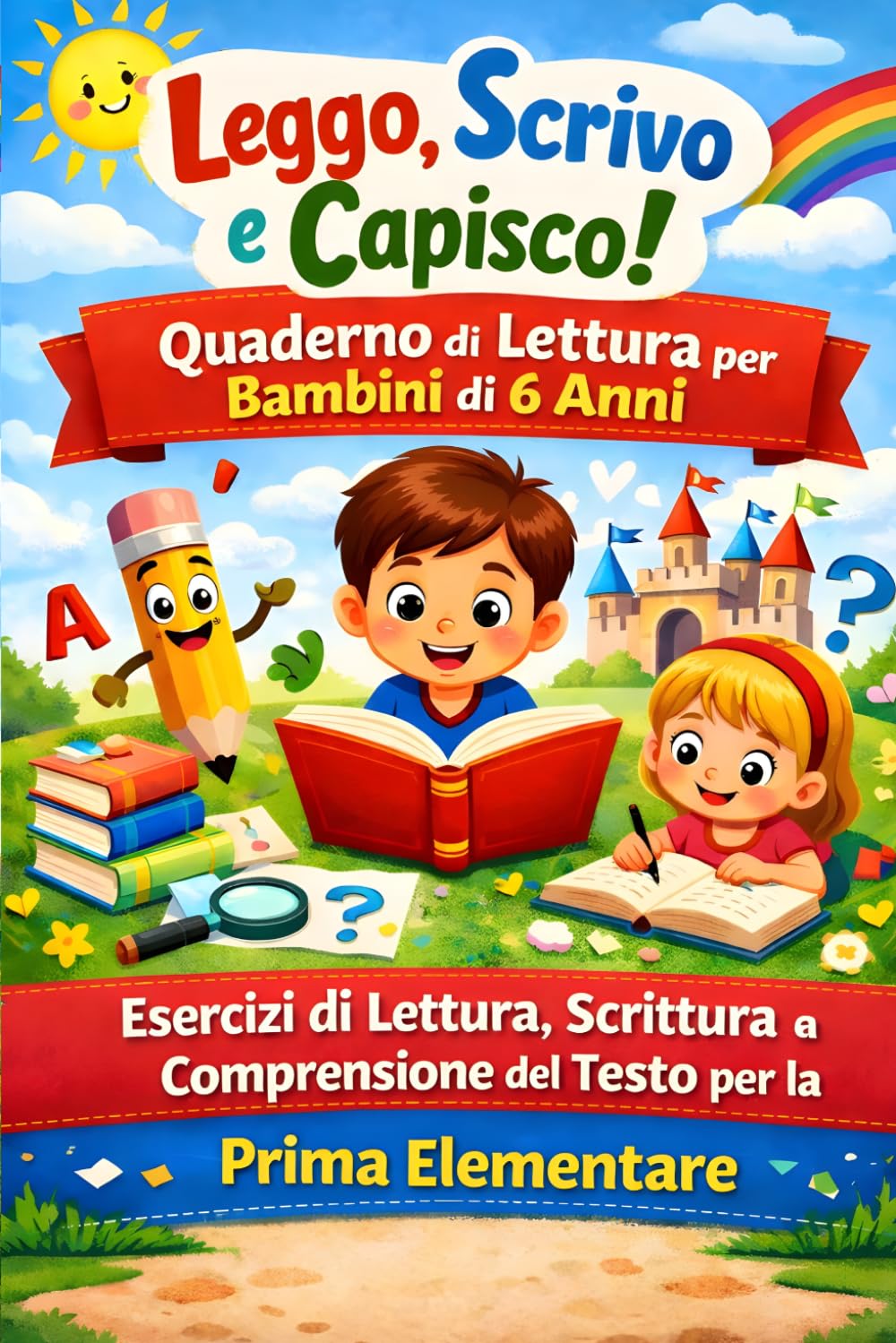 Leggo, Scrivo e Capisco! – Quaderno di Lettura per Bambini di 6 Anni: Esercizi di Lettura, Scrittura e Comprensione del Testo per la Prima Elementare ... con Storie, Domande e Giochi Linguistici