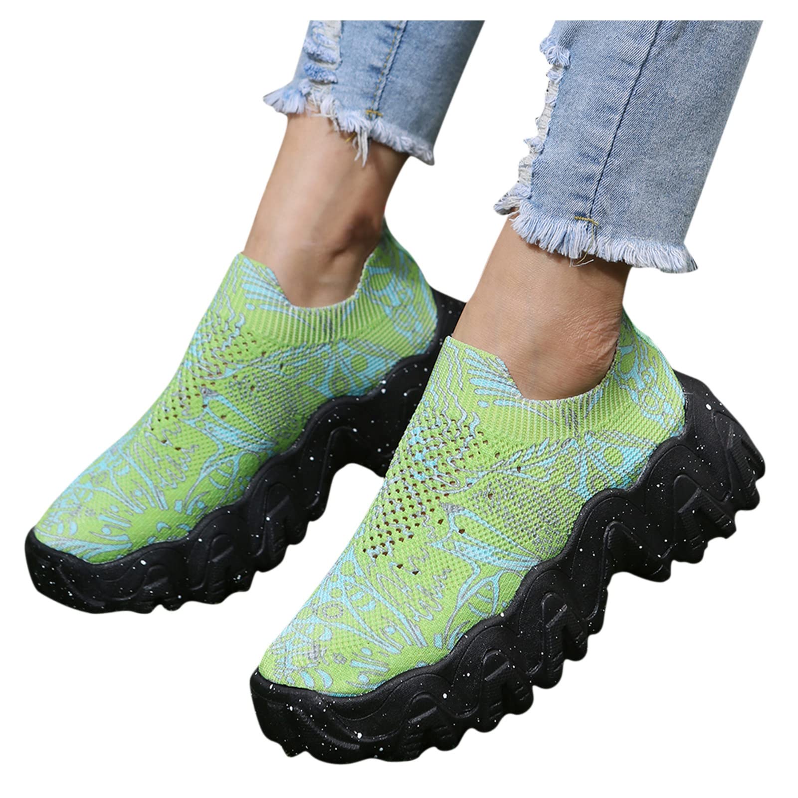 Laufsportschuhe Damen Sportschuhe Mesh atmungsaktiv Freizeitschuhe Walkingschuhe Schnür Joggingschuhe Damenschuhe Rutschfest Sneaker Flache Schuhe Leichtgewichts Straßenlaufschuhe