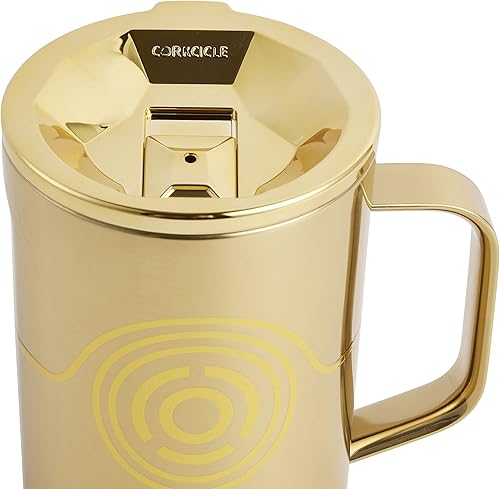 Miniatura 4 de Corkcicle Taza de café - Taza de acero inoxidable con triple aislamiento con asa, 16 oz, Star Wars - C3PO