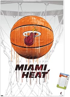Trends International NBA Miami Heat - Drip Basketball 21 Wall Poster, 22.375" x 34", Poster & Mount Bundle