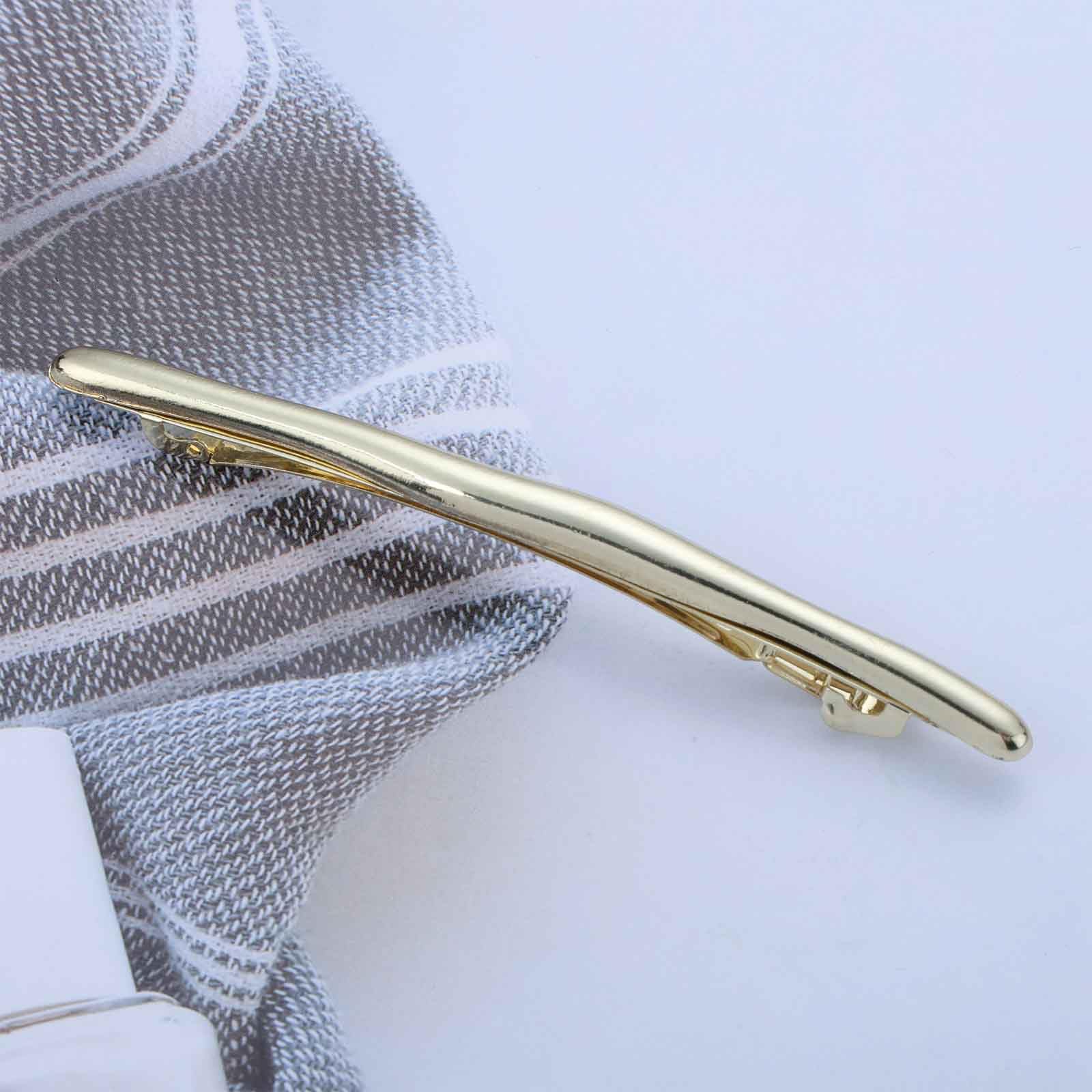 Cybche Simple Hair Clips Gold Metal Hair Barrettes Curved Clip Barrette Long Bar Hairclips Barrette Decorative Metal Hair Accessories Jewelry for Women Headdress(Gold1) - Image 4