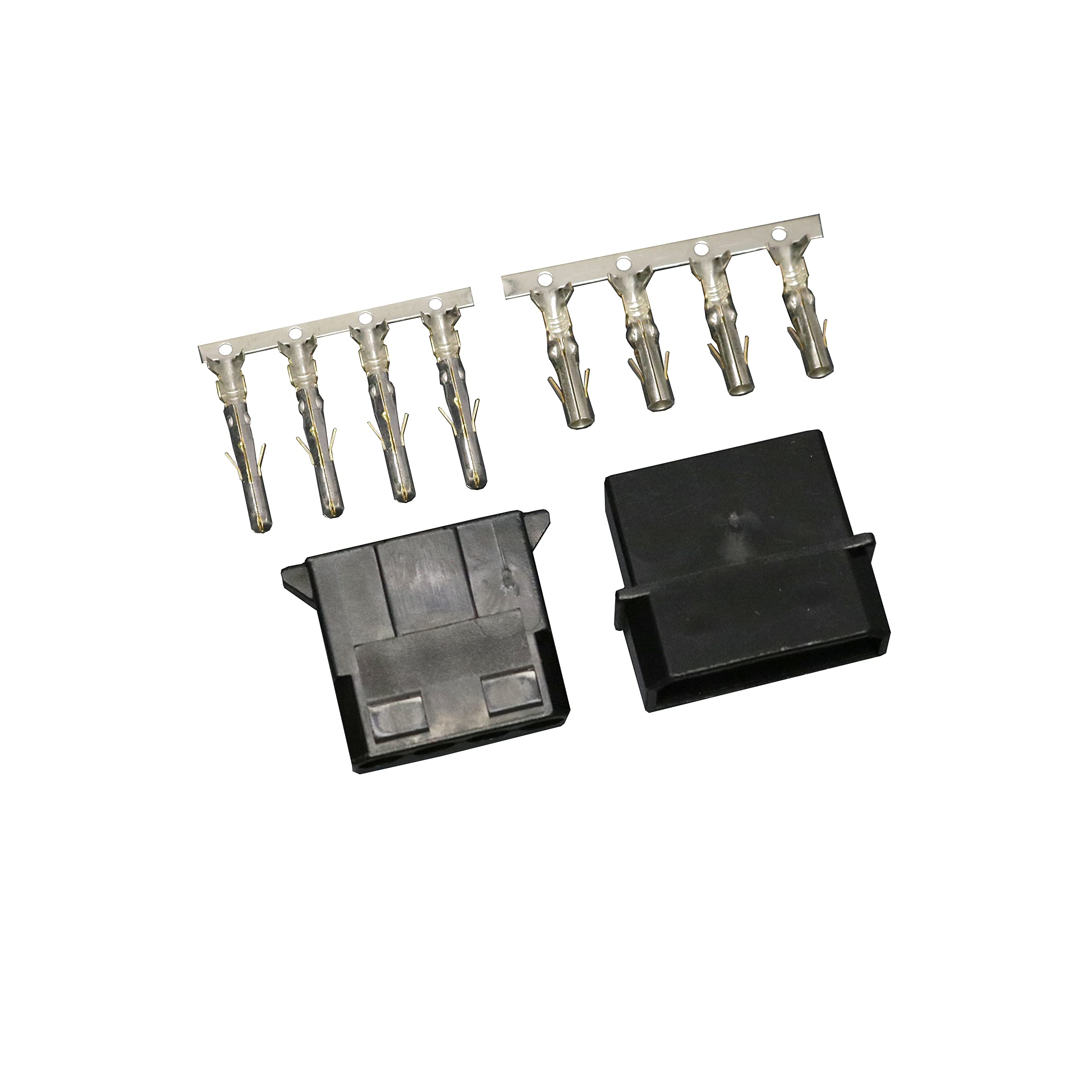 PC Peripheral PC4P 5.08mm 4-pin Wire-to-Wire Crimp Connector Plug + Wire Socket + Crimps, Pack of 50 Compatible With AMP Mate-n-Lok/Molex 8981