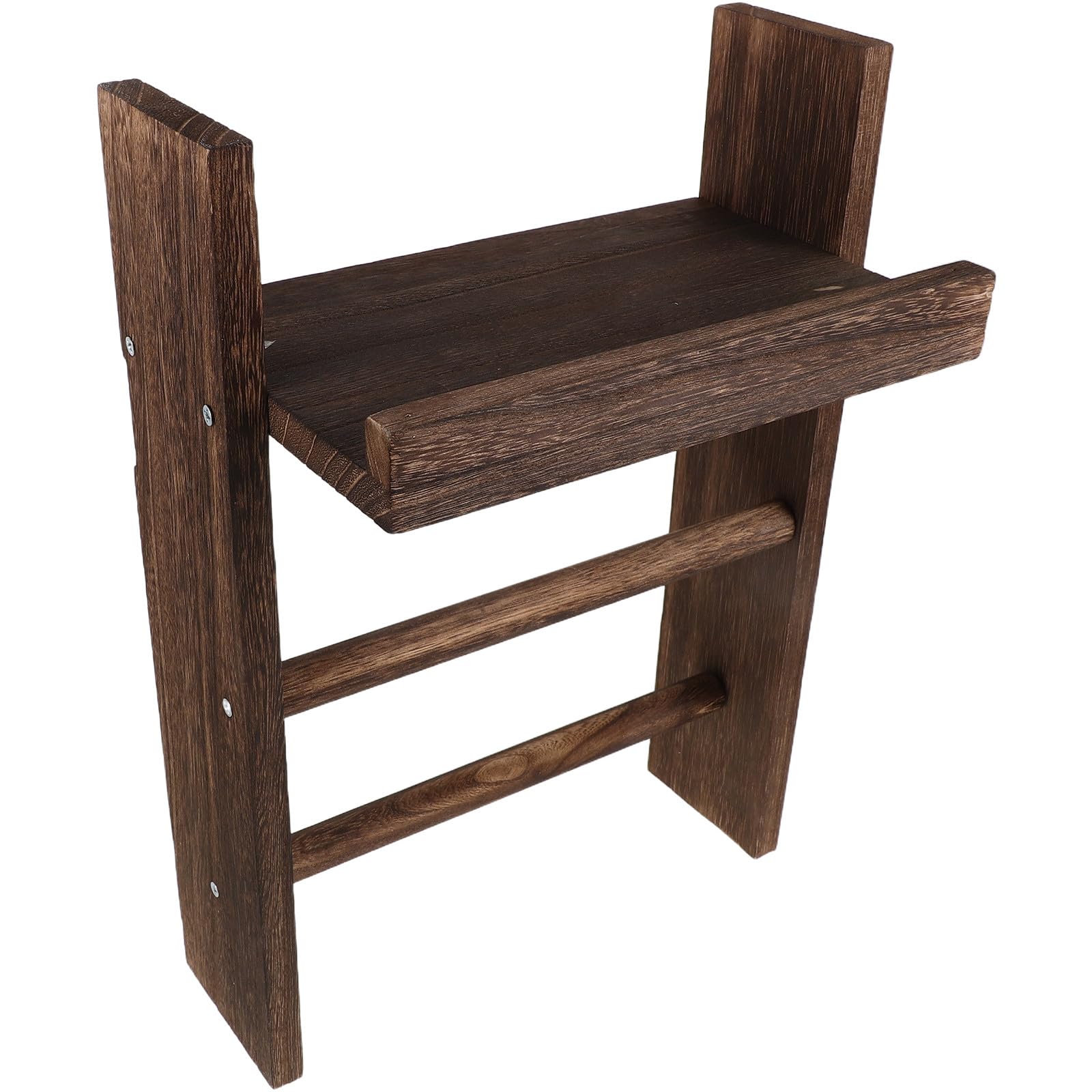 Support mural pour serviettes en bois avec étagère rustique de salle de bain