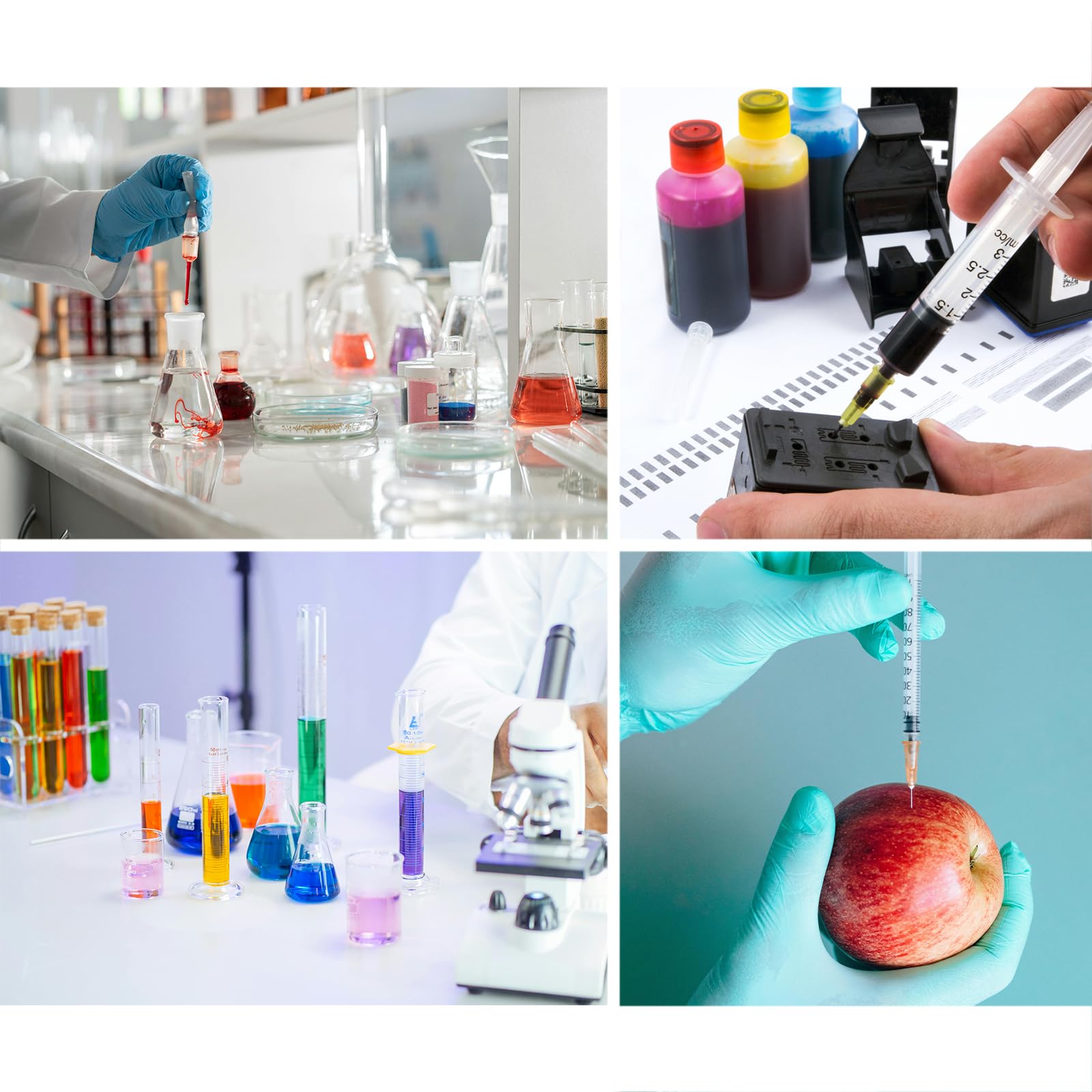 Zestaw strzykawek z tworzywa sztucznego 1 ml/cc z akcesoriami laboratoryjnymi (31 g) wielofunkcyjne narzędzia pomiarowe (20 sztuk)