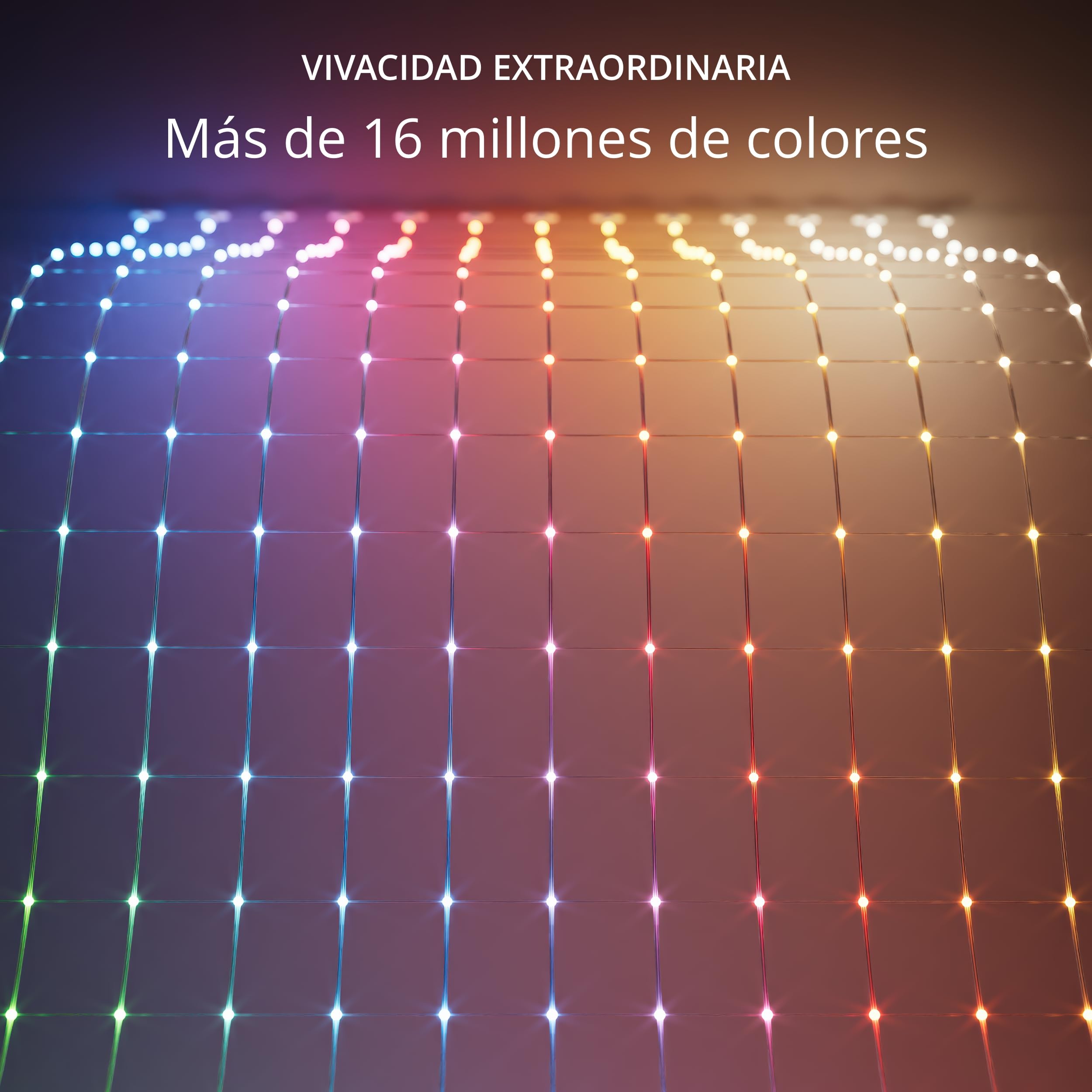 Twinkly Net Lights, Rejilla LED Flexible con 260 LED RGB Mapeables, Tira de Luces Exterior e Interior, Luces Inteligentes, Compatible con Alexa, Google Home, IP44, Cable Transparente, 1,2 m x 1,9 m