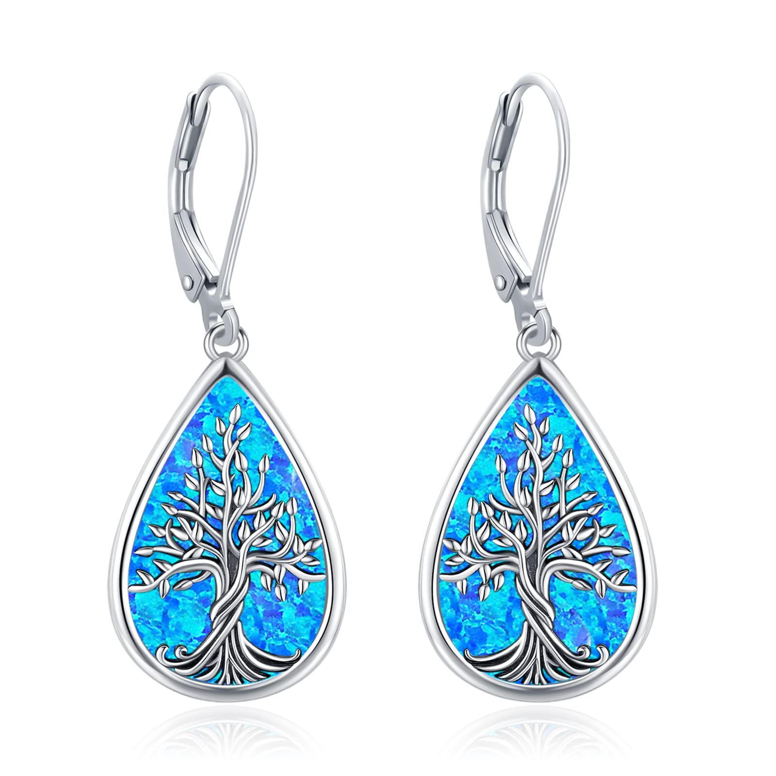 Eusense Pendientes Árbol de la Vida Pendientes de Plata de Ley 925 Pendientes Árbol de la Vida Joyería Regalo para Mujeres Señoras Niñas