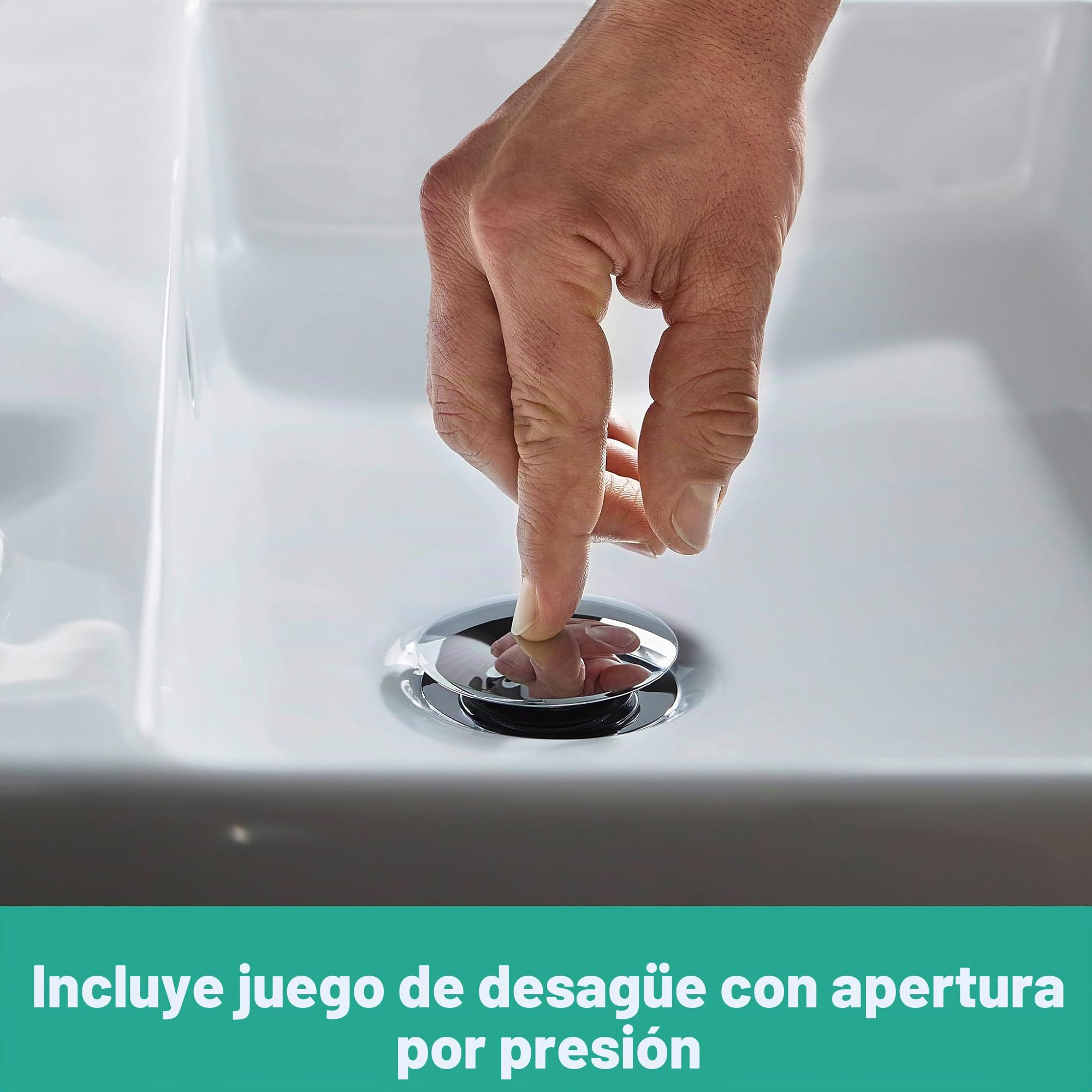 hansgrohe Tecturis S Fine - grifo lavabo con vaciador Push-Open, caño giratorio, grifo monomando lavabo 187 mm, mezclador monomando lavabo ahorro de agua (EcoSmart+), cromo, 73360000