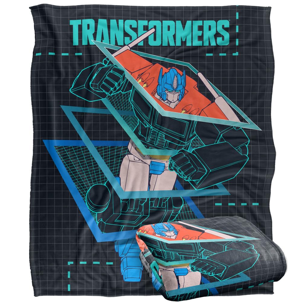 Transformers Blanket, 152 x 127 cm Schematic Break Optimus Prime Silky Touch Super Soft Throw Blanket
