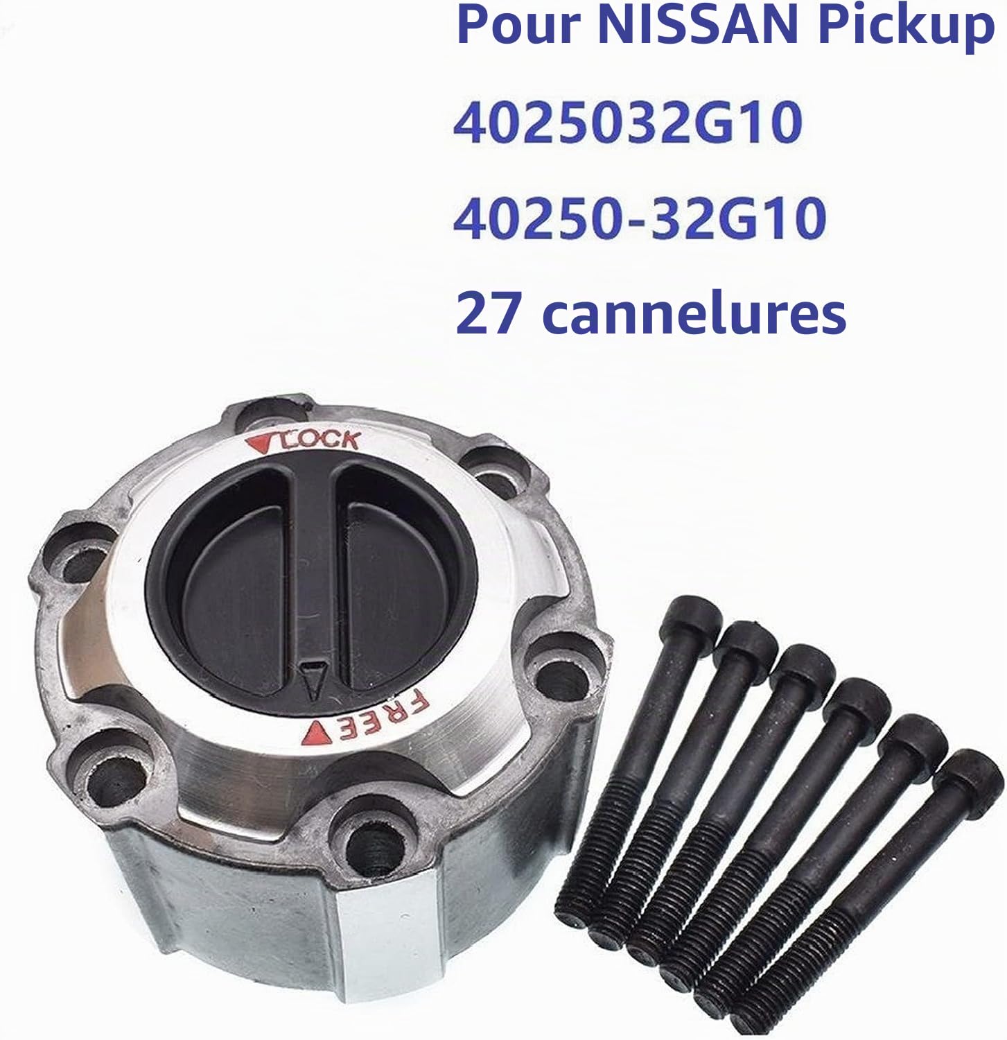 Moyeu de verrouillage à 27 cannelures pour Nissan Pickup Pathfinder Navara D21 Terrano I 86-89 King Cab Moyeu de roue libre manuel 4025032G10