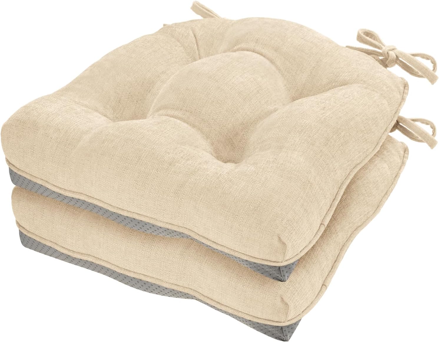 Cozyide Chair Cushions for Dining Chairs, 17x17 in (Pack of 2) Ivory