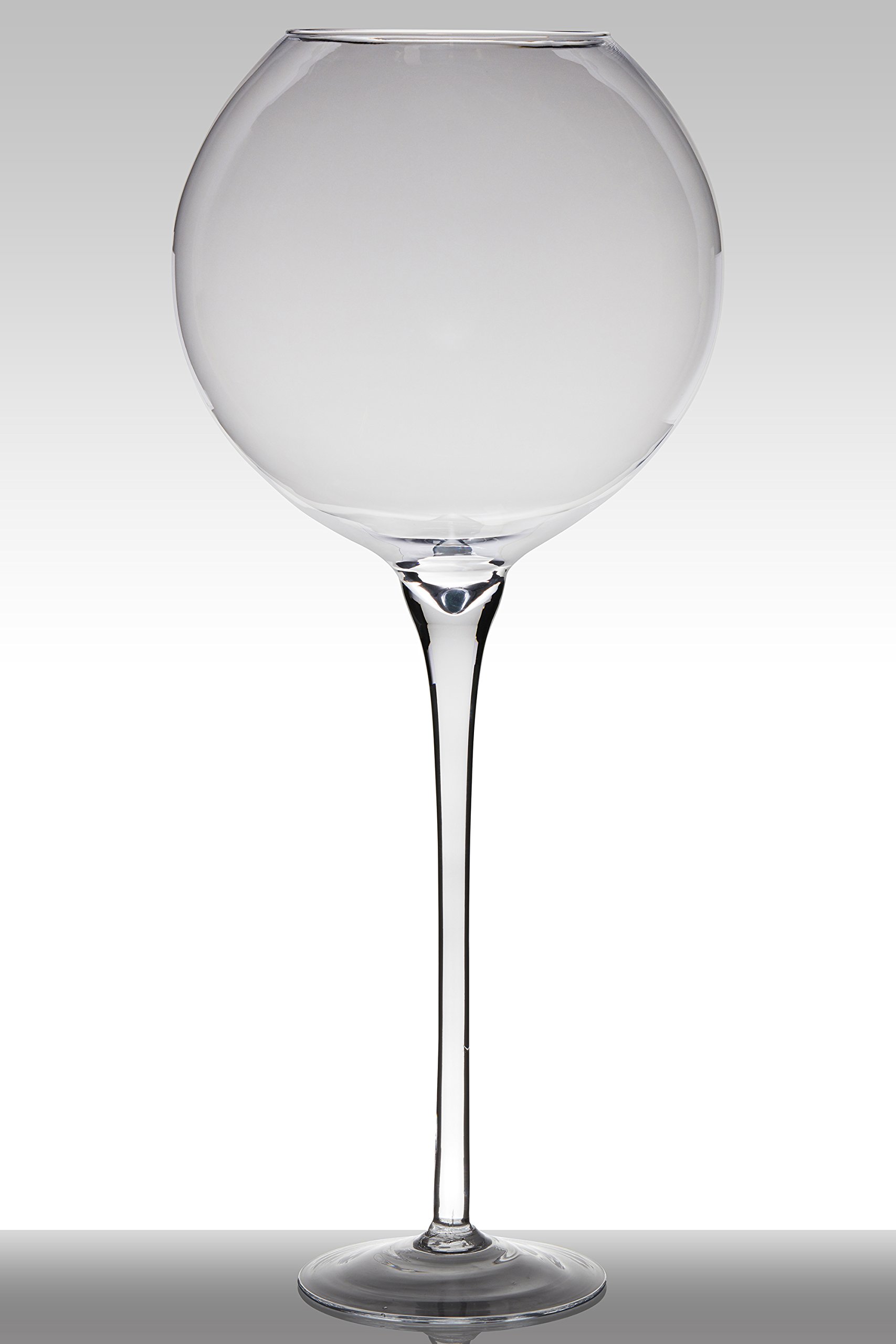INNA-Glas Jarrón de Suelo de Cristal Lenora con pie, Bola - Redondo, Transparente, 100cm, Ø 21cm - Ø 39,5cm - Florero de Vidrio - Jarrón de pie