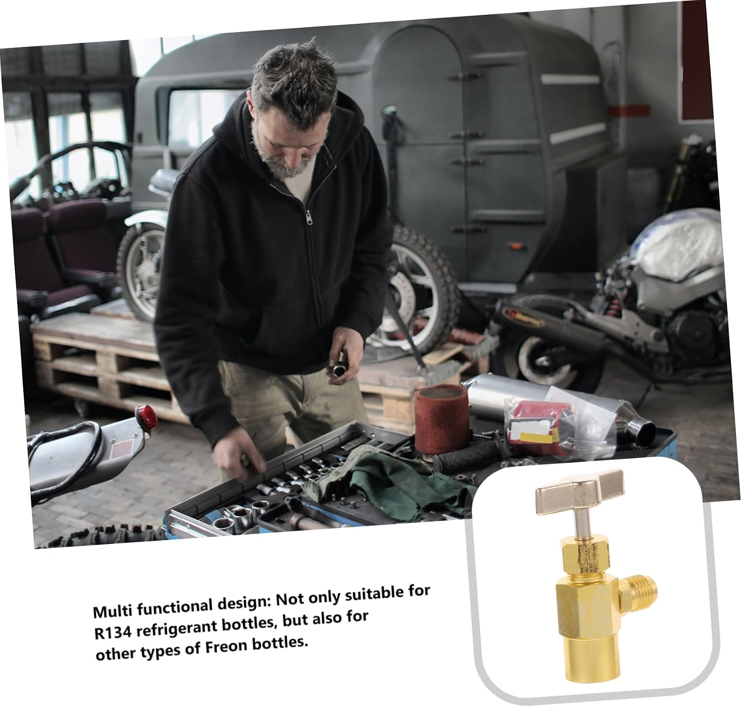Gatuida Refrigerant Can Tap Opener Self-sealing Can Tap Versatile for Refrigerant Hose Fittings