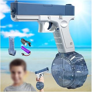 Armas De áGua Para CriançAs, Alcance MáXimo 32 PéS,500cc+60ccAlta Capacidade Arma De Agua Pistola De áGua EletrôNica, Brinquedos De Piscina Para Adultos,Blue
