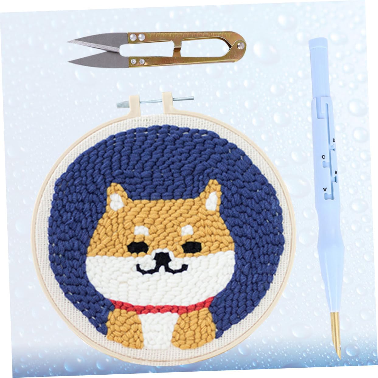 Tofficu 2sets Strumenti Per Ricamo Stile Shiba Inu Tela Rotonda Forbici Fili Colorati e Accessori Per Arte Creativa Per Ragazzo Ragazza e Hobby Fai Te