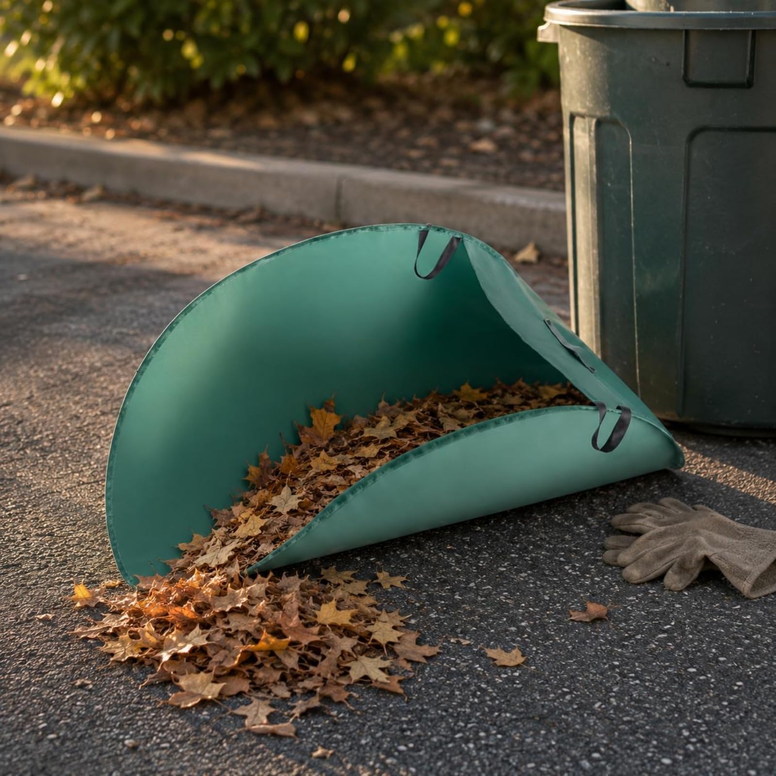 Contenedor de Hojas Plegable Bolsa Jardín Recogedor Residuos Patio Cesto Plegable Reutilizable con Apertura Estable Adecuado para Limpieza Exterior Entradas Jardín, Verde Militar Grueso
