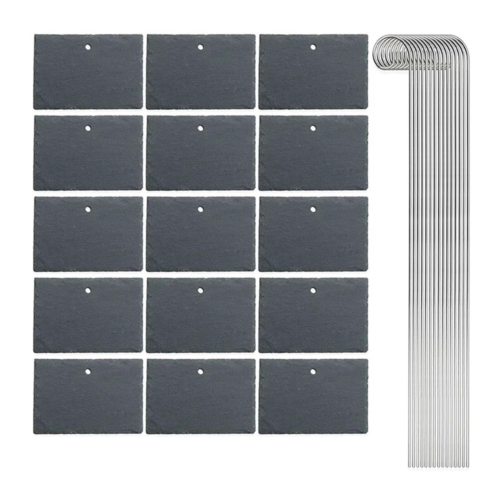 15PCS Schiefer Anlage Etiketten Garten Marker Kraut Gewächshaus Zubehör Stakes für Pflanzen Blumen