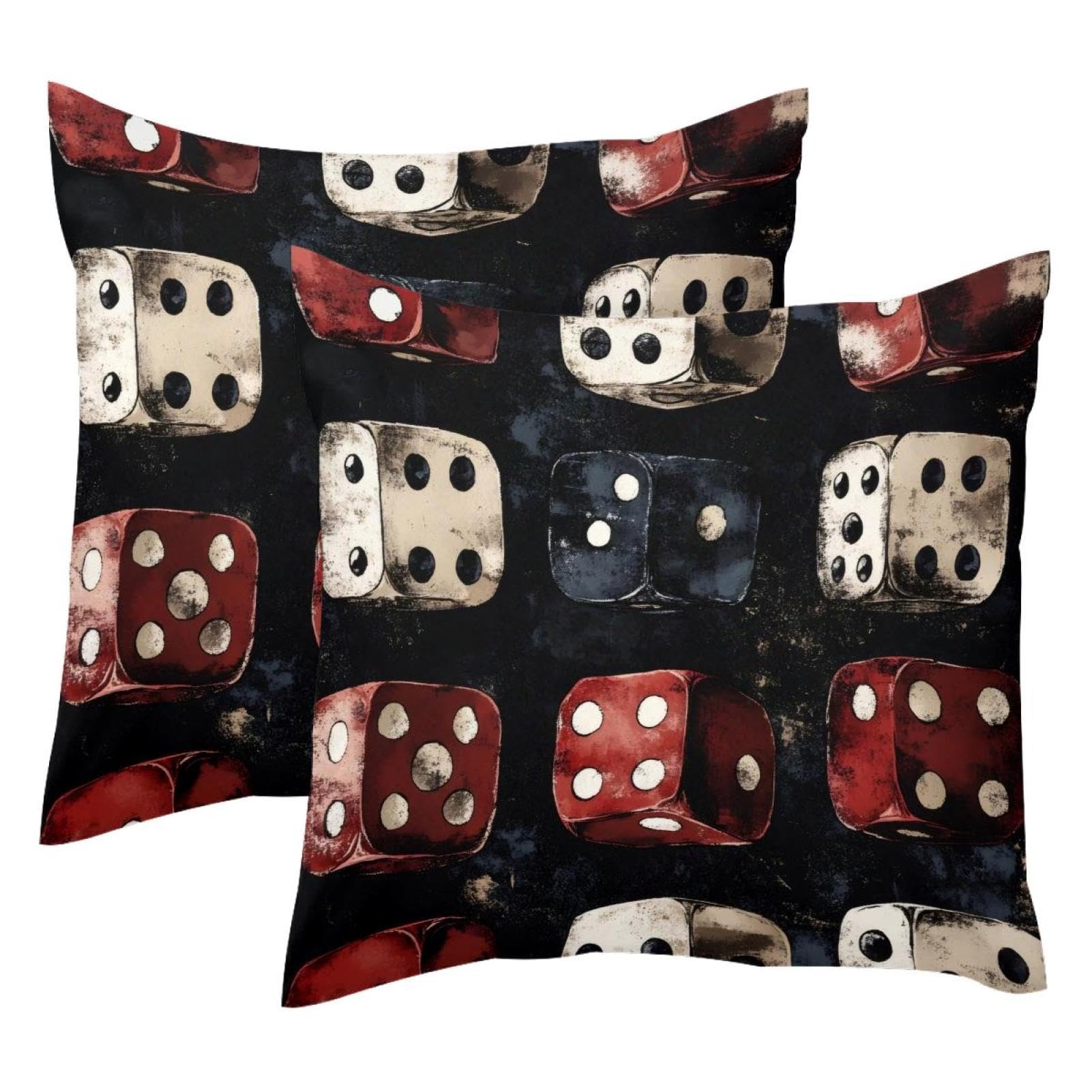 Housse de coussin velours doux de qualité supérieure Row of Dices