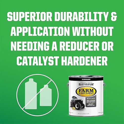 Vista 6 de Rust-Oleum Farm & Implement 280165-2PK - Pintura esmaltada, galón, negro brillante, paquete de 2