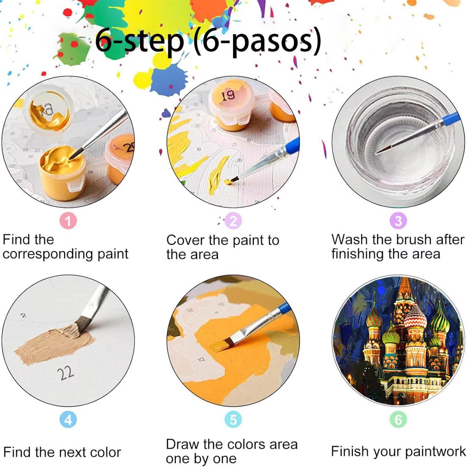Pintar por Numeros Adultos Plaza Roja, Pintar por Numeros Niños Kit Manualidades Adultos Paisaje Cuadros para Pintar por Numeros Pintura Acrílico, Cuadros Decoracion Salon Modernos 80X160cm 7w-N-S