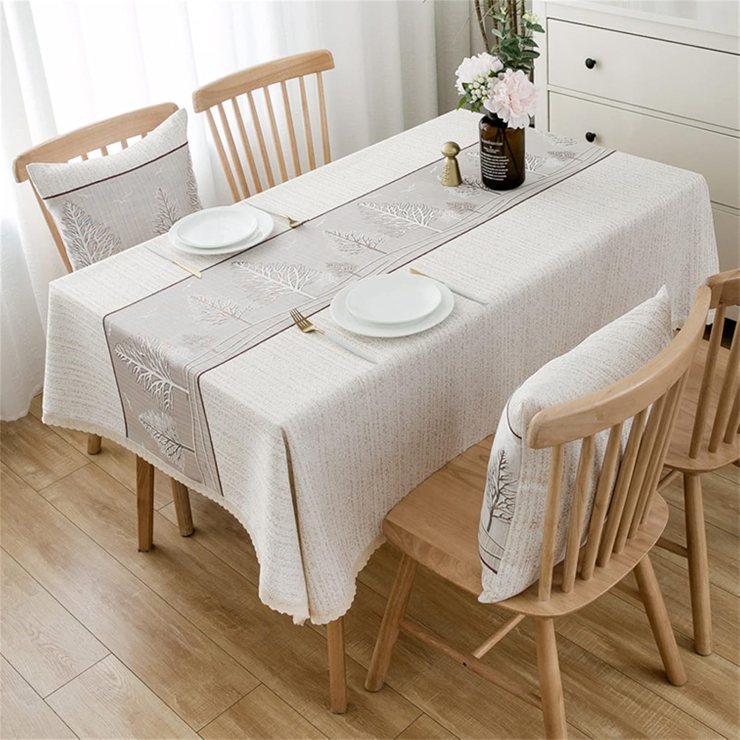 UtobanhTablecloth Europe Lace Embroidery Light Luxury Dustproof Fabric Rectangular Tablecloth Tea Tablecloth Table Mat 55.1 * 55.1in 55.1 * 70.8in