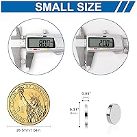 Vista 2 de DIYMAG 60 piezas de pequeños imanes de neodimio para refrigerador, imanes de botón mini de tierras raras para oficina, pizarra, cocina, maestros