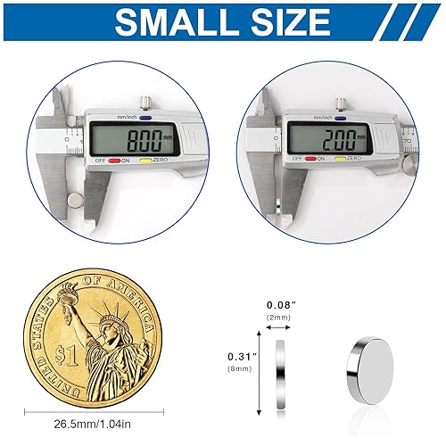 Miniatura 2 de DIYMAG 60 imanes pequeños de neodimio para refrigerador, mini botón de tierras raras para oficina, pizarra, cocina, profesores, manualidades