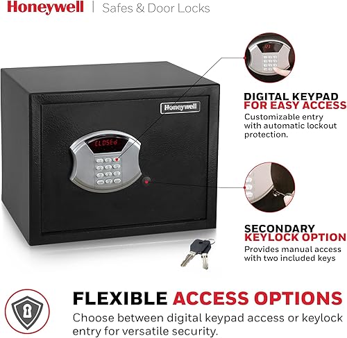 Miniatura 5 de Honeywell Safes & Door Locks - Caja fuerte personal para dinero con cerradura digital - Caja fuerte de acero de perfil bajo con pantalla LED - 2
