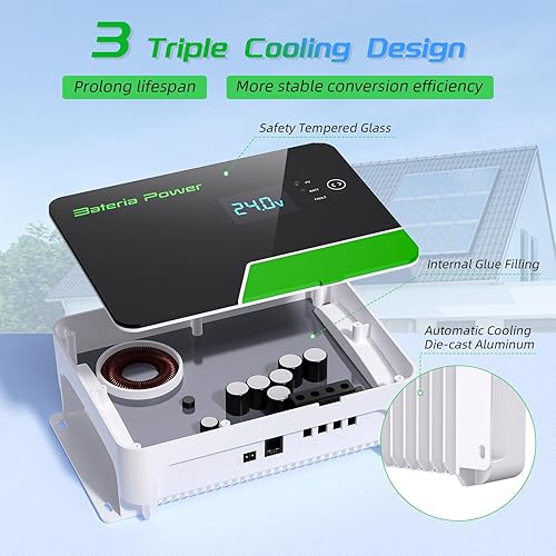 Miniatura 3 de Bateria Power Controlador de carga solar MPPT de 48 V36 V24 V12 V 40 A Módulo BT integrado con pantalla LCD para batería AGM, gel, inundada y de