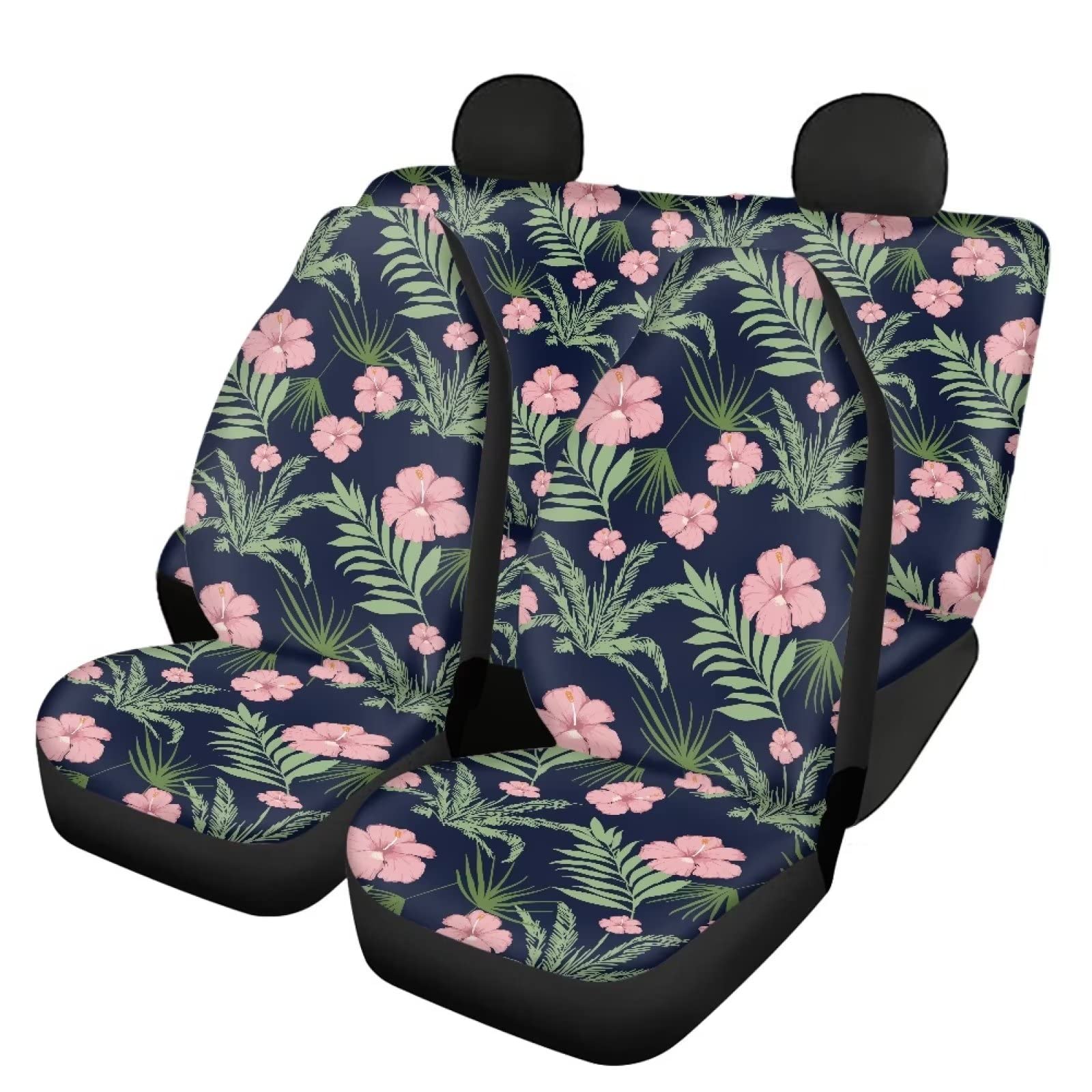 Modysero Tropical Plants Print Car Seat Cover Full Set for Men Women Breathable Soft Full Coverage Auto Seat Covers Custom Elastic Easy Install Car Accessories for Car SUV Truck
