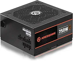 ARESGAME Fonte de alimentação 750W, certificação bronze 80 Plus, PSU semimodular