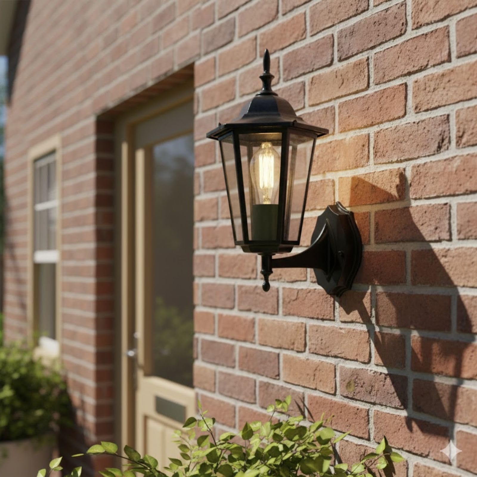 NOUVO Black Outdoor LED Wall Light | IP44 Waterproof Classic Lantern Lamp with Clear Glass & Aluminum Body | E27 Holder-Bulb Not Included (Max 60W/100W) | 240V Gate Light – CE & RoHS Certified