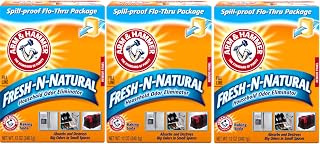 Arm & Hammer Baking Soda Fresh-n-Natural Odor Eliminator, 12 oz Pack of 3 - Spill-Proof for Closets, Bathrooms & Fridges