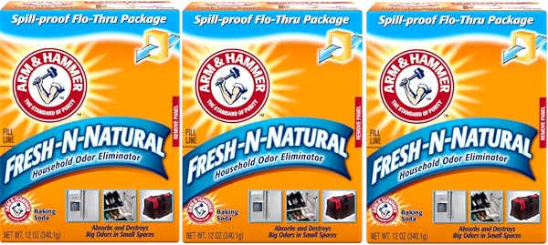 Arm & Hammer Baking Soda Fresh-n-Natural Odor Eliminator, 12 oz (Pack of 3)