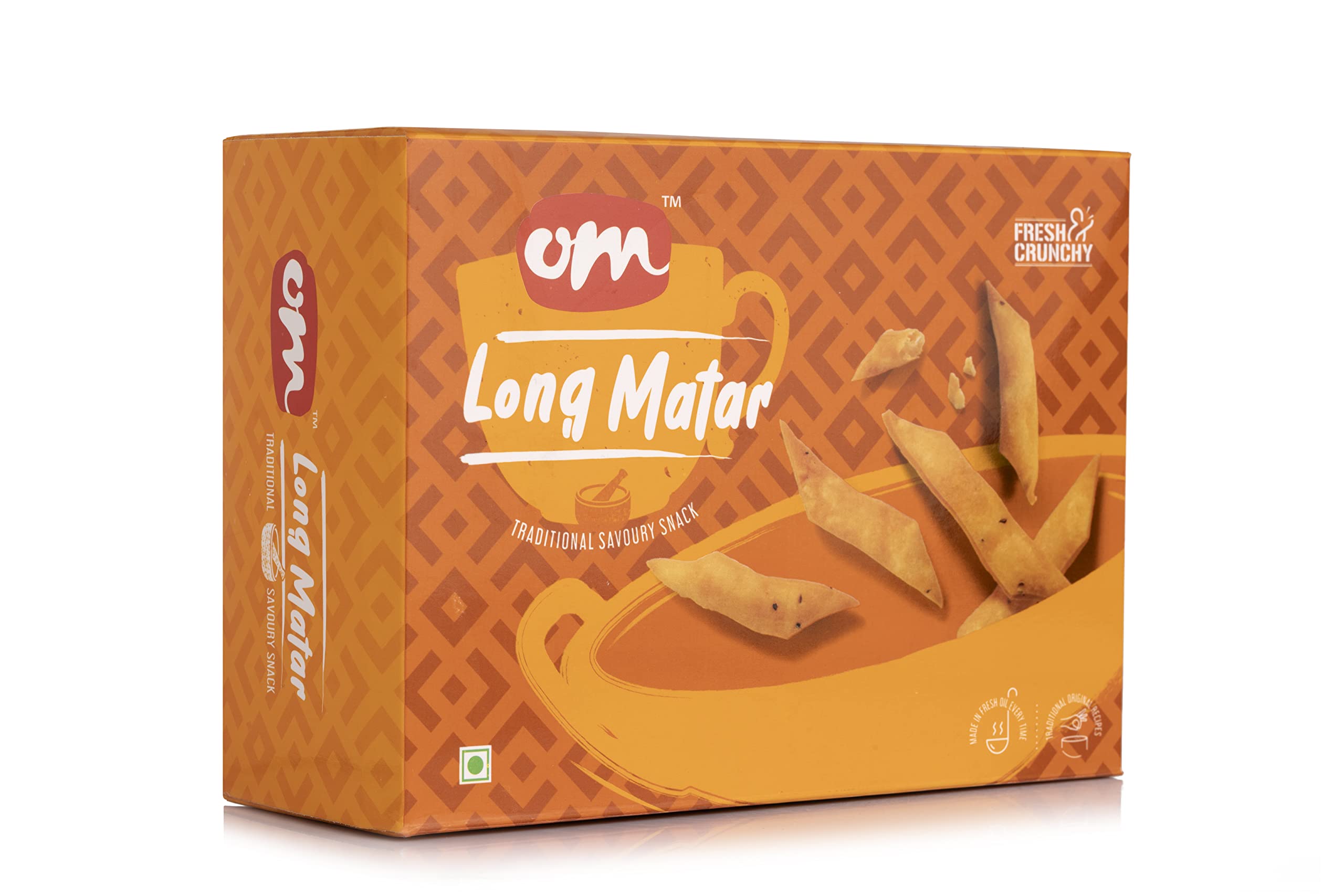 Om Sweets & Snacks NamakPara Namkeen | Long Matar Namkeen | Namak Pare | Indian Namkeen | Ready to Eat Indian Snacks | Party Snacks | Namkeen & Savouries | Tasty Crispy & Crunchy Snacks | Pack of 2 x 250g