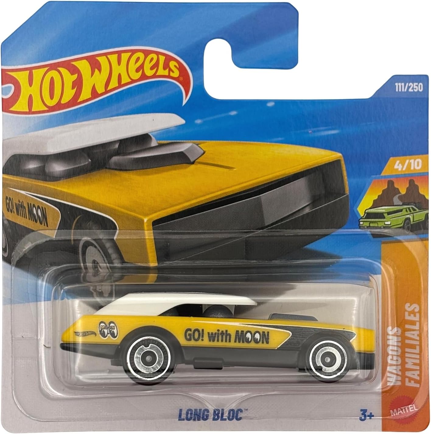 Hot Wheels - Long Bloc - JJJ71 - Wagons 4/10 - Short Card - Yellow - Mooneyes Design - Mattel 2026 (111/250) - 1:64