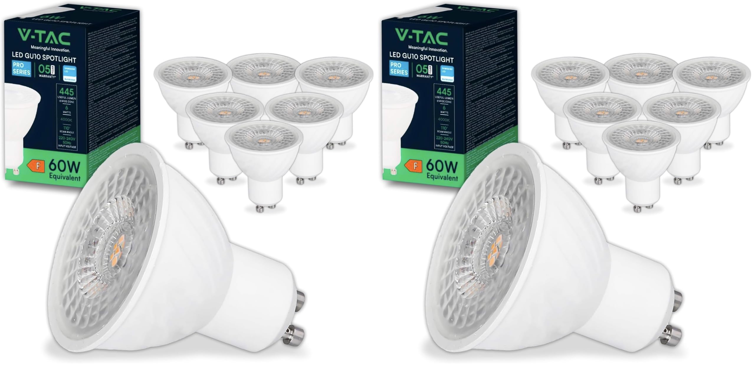 Ampoule LED GU10 anti-scintillement V-TAC 6W blanc neutre