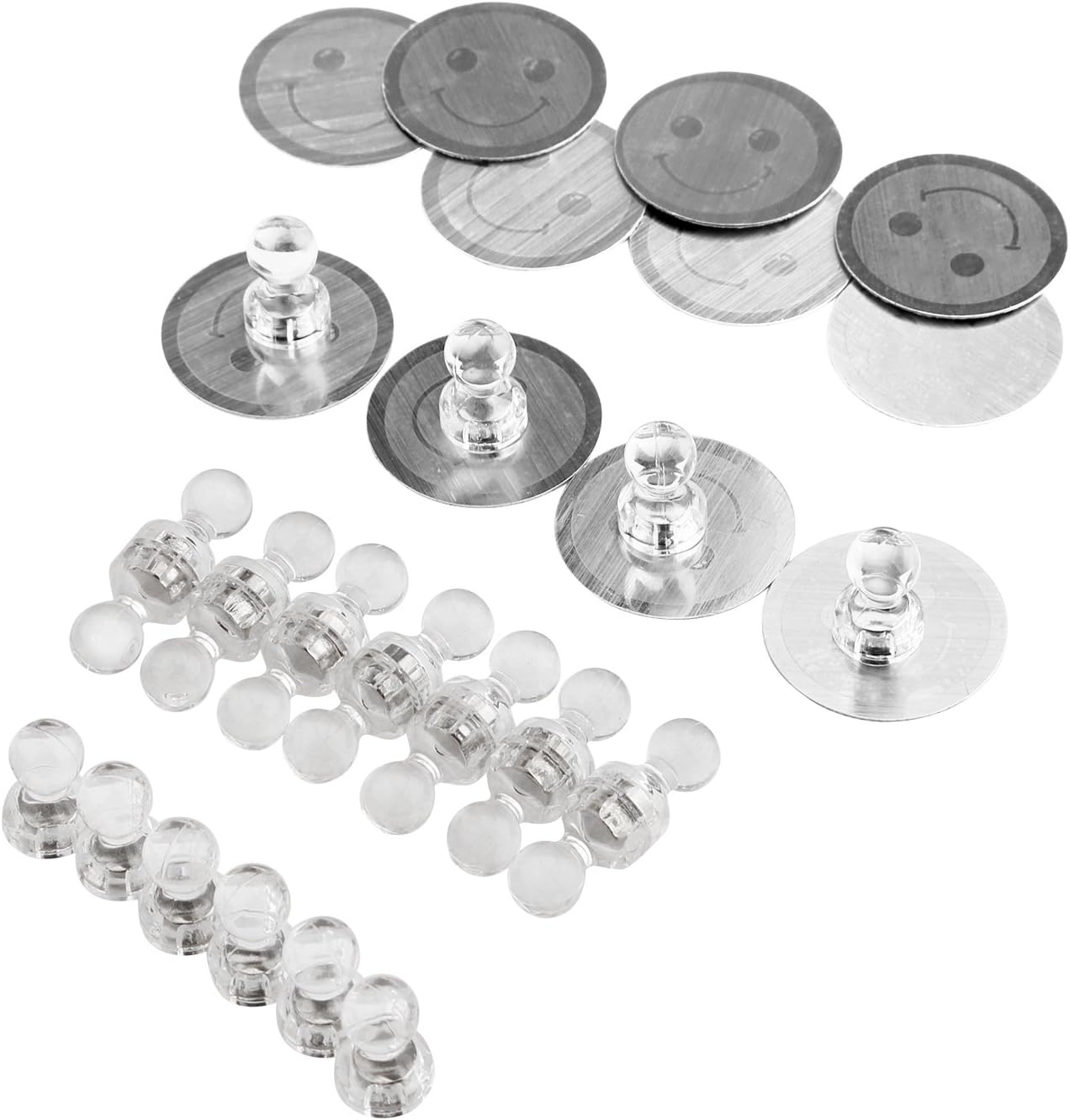 24 Strong Ferrite Industrial Refrigerator Magnets and 12 Self-Adhesive Steel Discs for Home and Office Organization