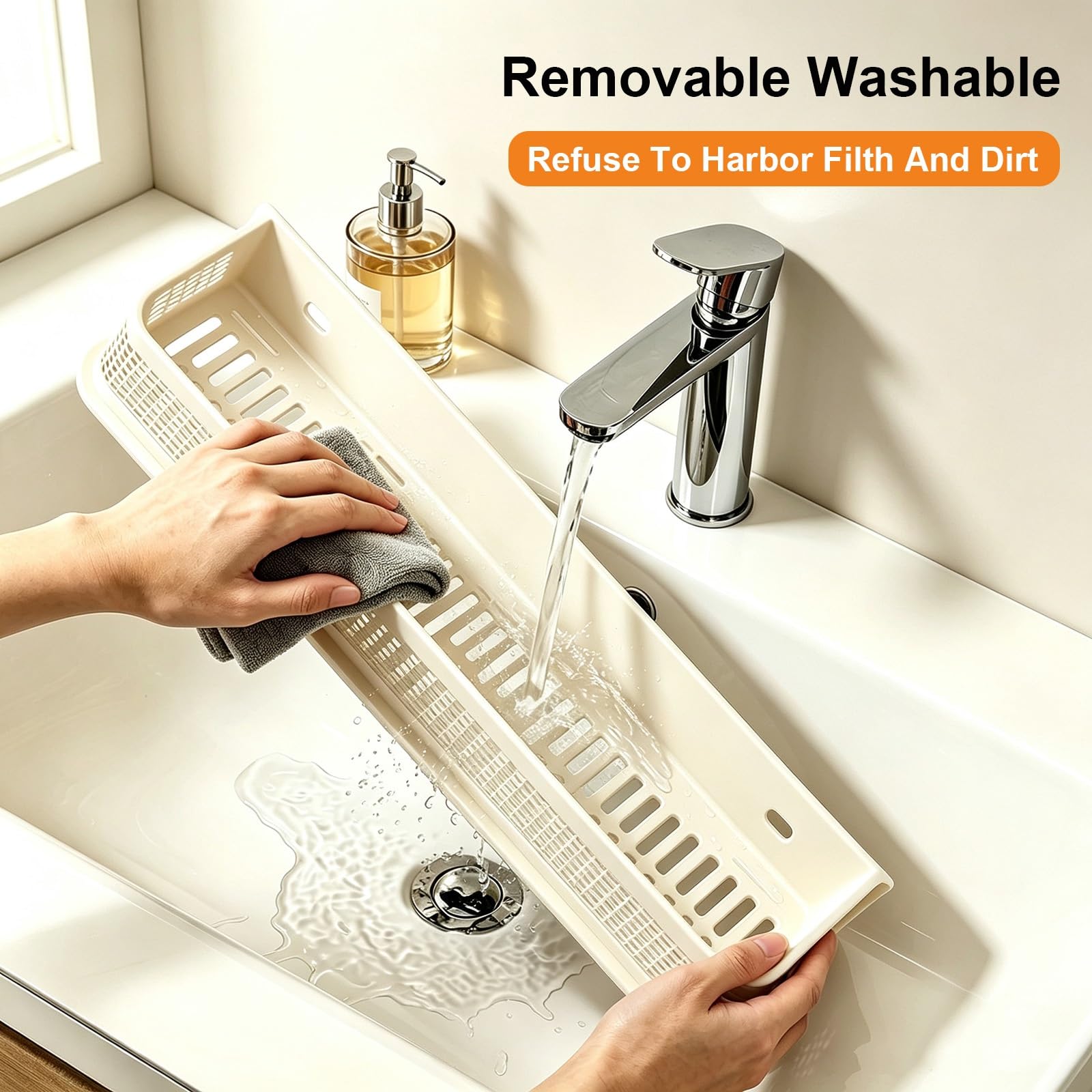 Porta Shampoo Adesivo Rimovibile, Organizer da Doccia a Parete Senza Fori | Disponibile con/senza Portasciugamani per Bagno, Cucina, Balcone, Dormitorio, Appartamento(Nero,60cm/23.6")