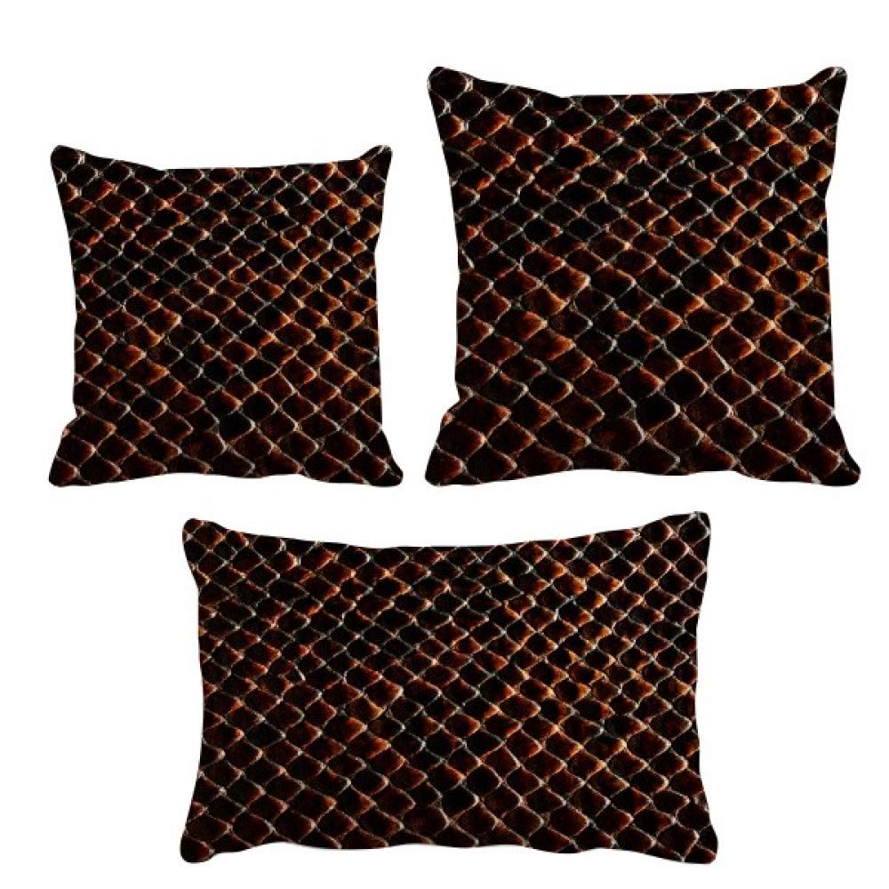 Housse de coussin peau de serpent noir foncé taie oreiller salon lit 45cm