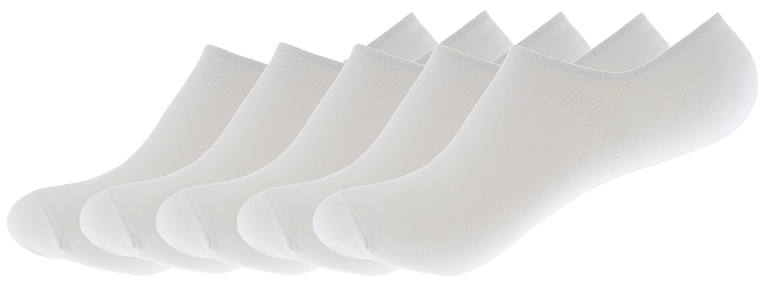 Tom Franks Men's 5 Pack White Multipack Sport Invisible Trainer Liners 7-11