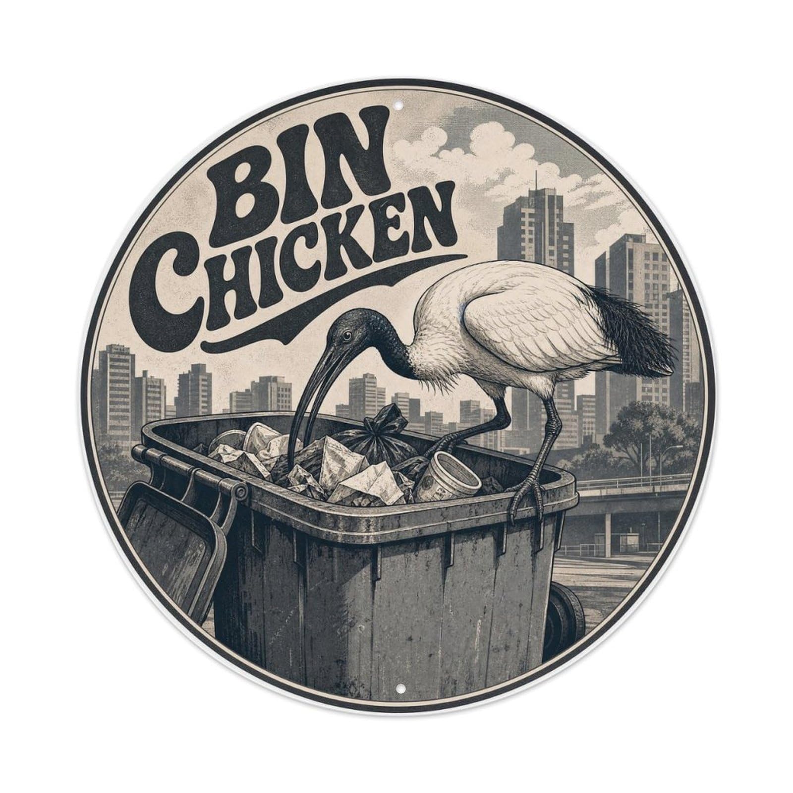 Bin Bird Humor Ibis Rustic Vintage Nostalgic Nature Metal Tin Sign