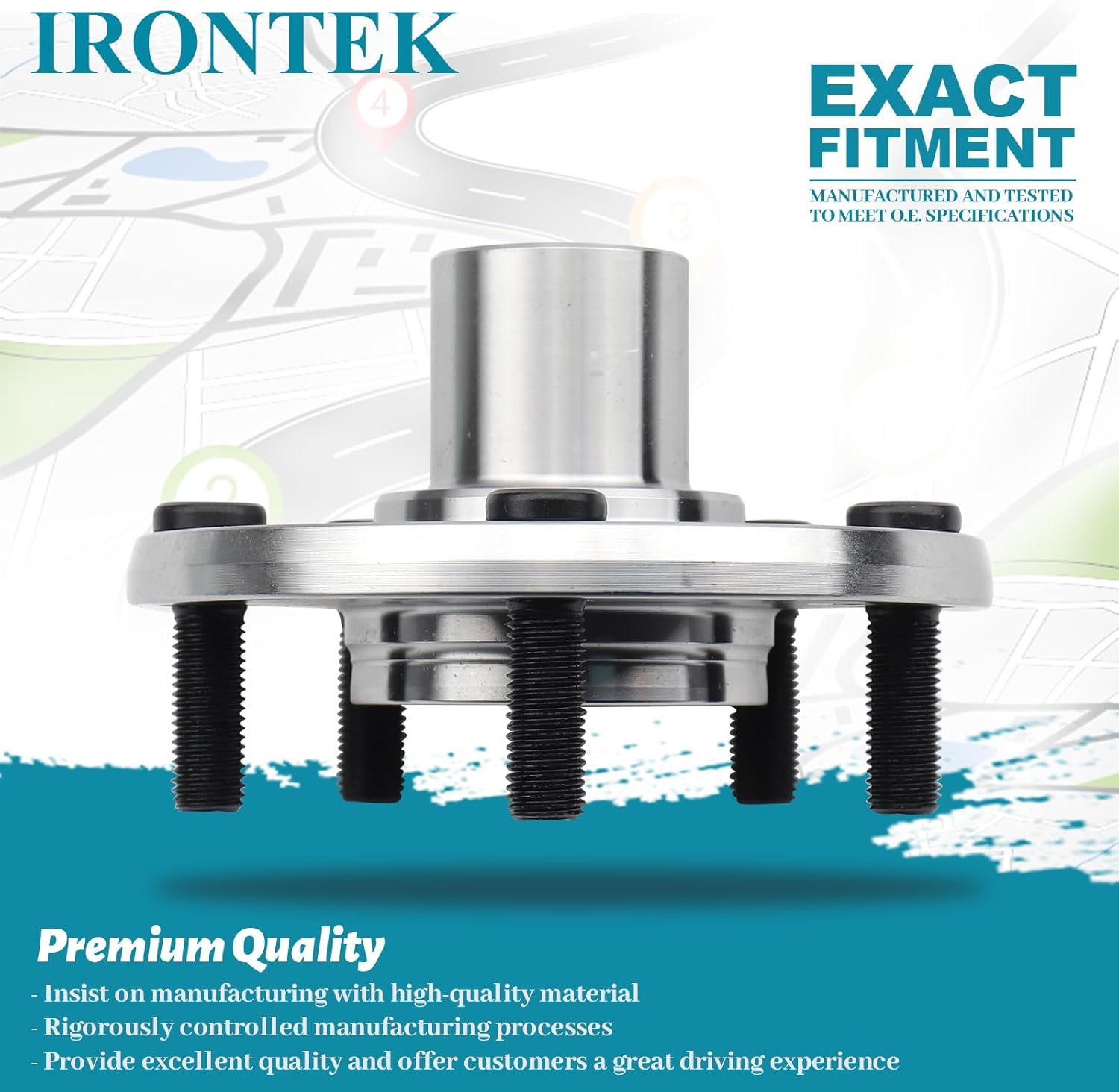 IRONTEK Wheel Hub 51750-1P000 Front Left or Right Wheel Hub for Hyundai [2011-2012 Elantra, 2012-2016 for Veloster], Fit for Kia Forte