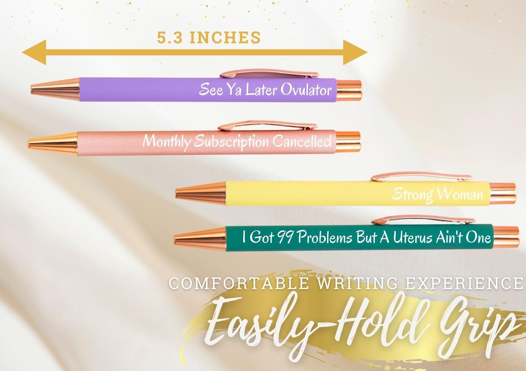 InnoBeta Hysterectomy Recovery Must Haves Pens, After Hysterectomy Recovery Gifts Basket, Ballpoint Pen Set of 4, Gift Ideas for Hysterectomy Surgery, Women, Mom, Wife