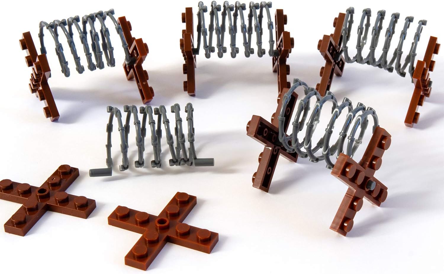 Military War Defense Barbed Wire Fence Entanglements Wire Obstacle Bricks Toy Building Blocks Kit