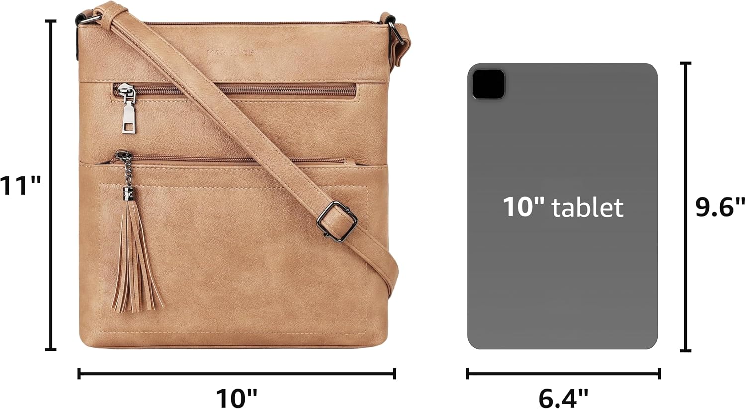 MASINTOR Crossbody Purses for Women, Multi Pocket Crossbody Bag image 3
