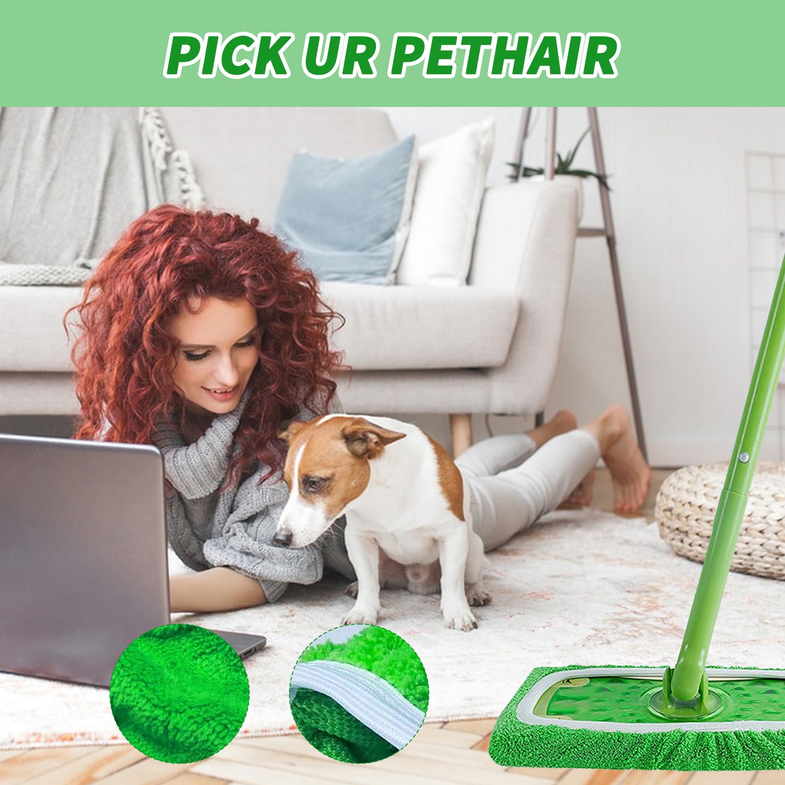 Cuscinetti riutilizzabili resistenti per mocio Swiffer Sweeper, ricambi lavabili per la pulizia e lo sfregamento bagnato e asciutto, confezione da 4
